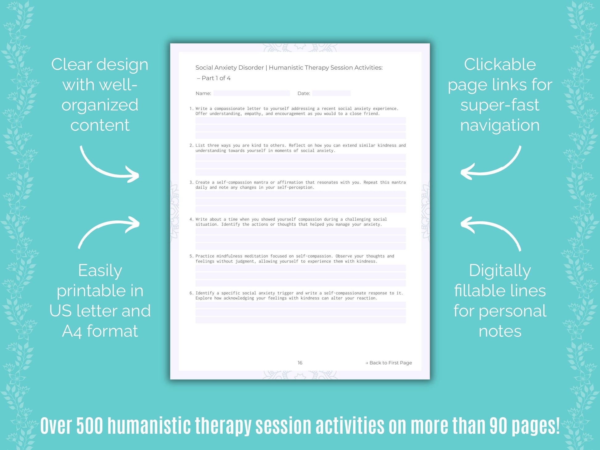 Social Anxiety Disorder Humanistic Therapy Counseling Templates