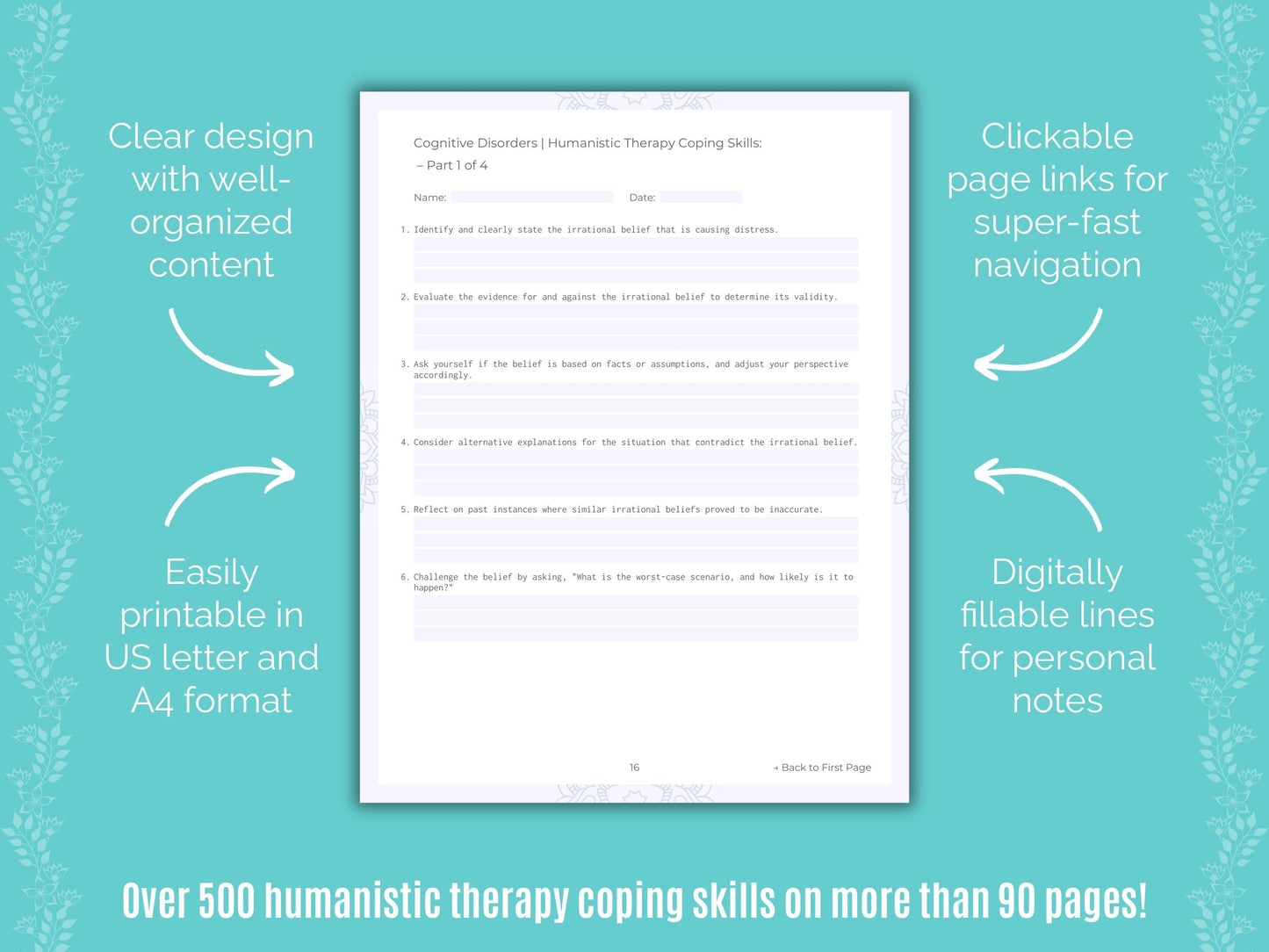 Cognitive Disorders Humanistic Therapy Counseling Templates