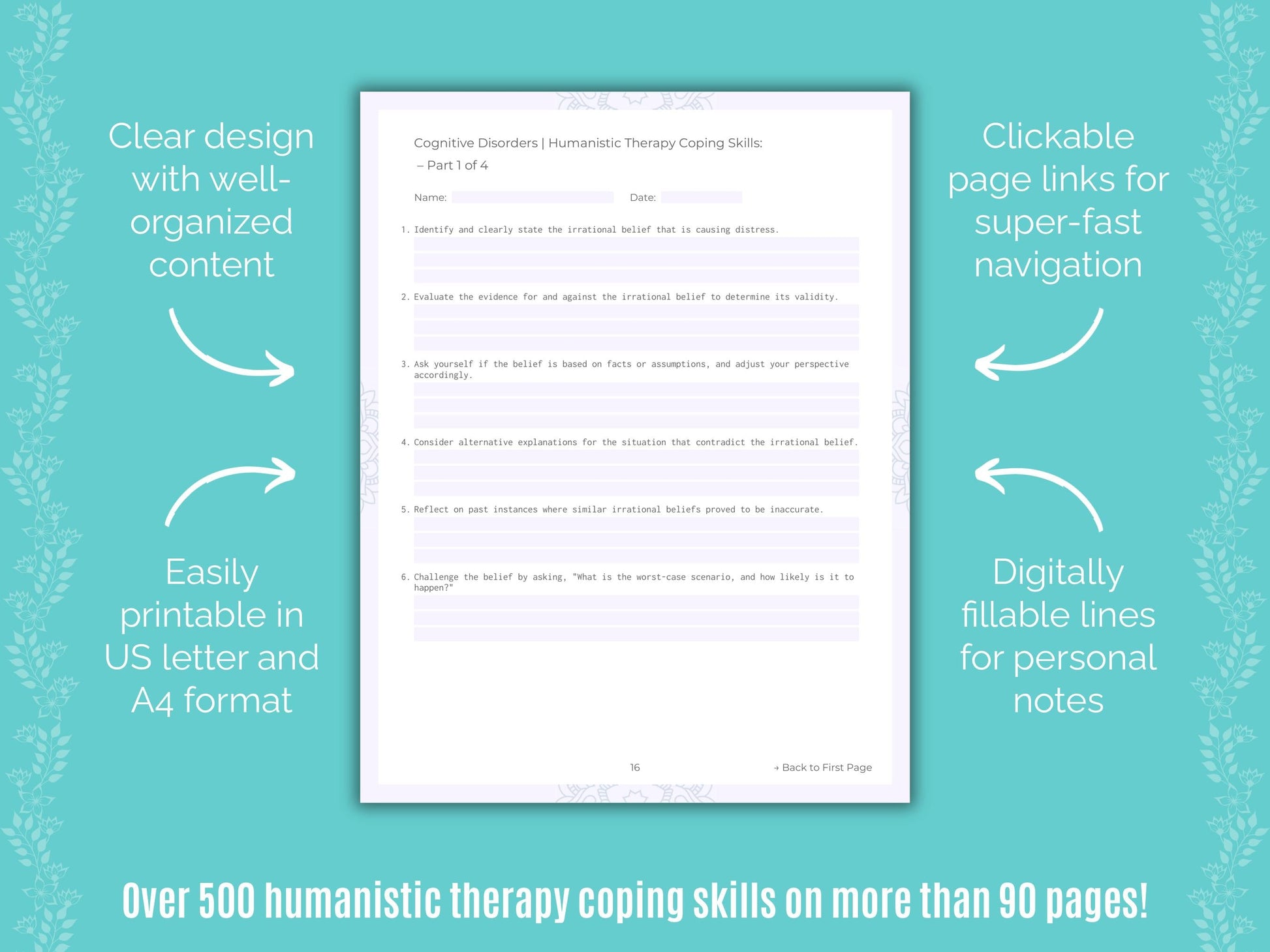 Cognitive Disorders Humanistic Therapy Counseling Templates