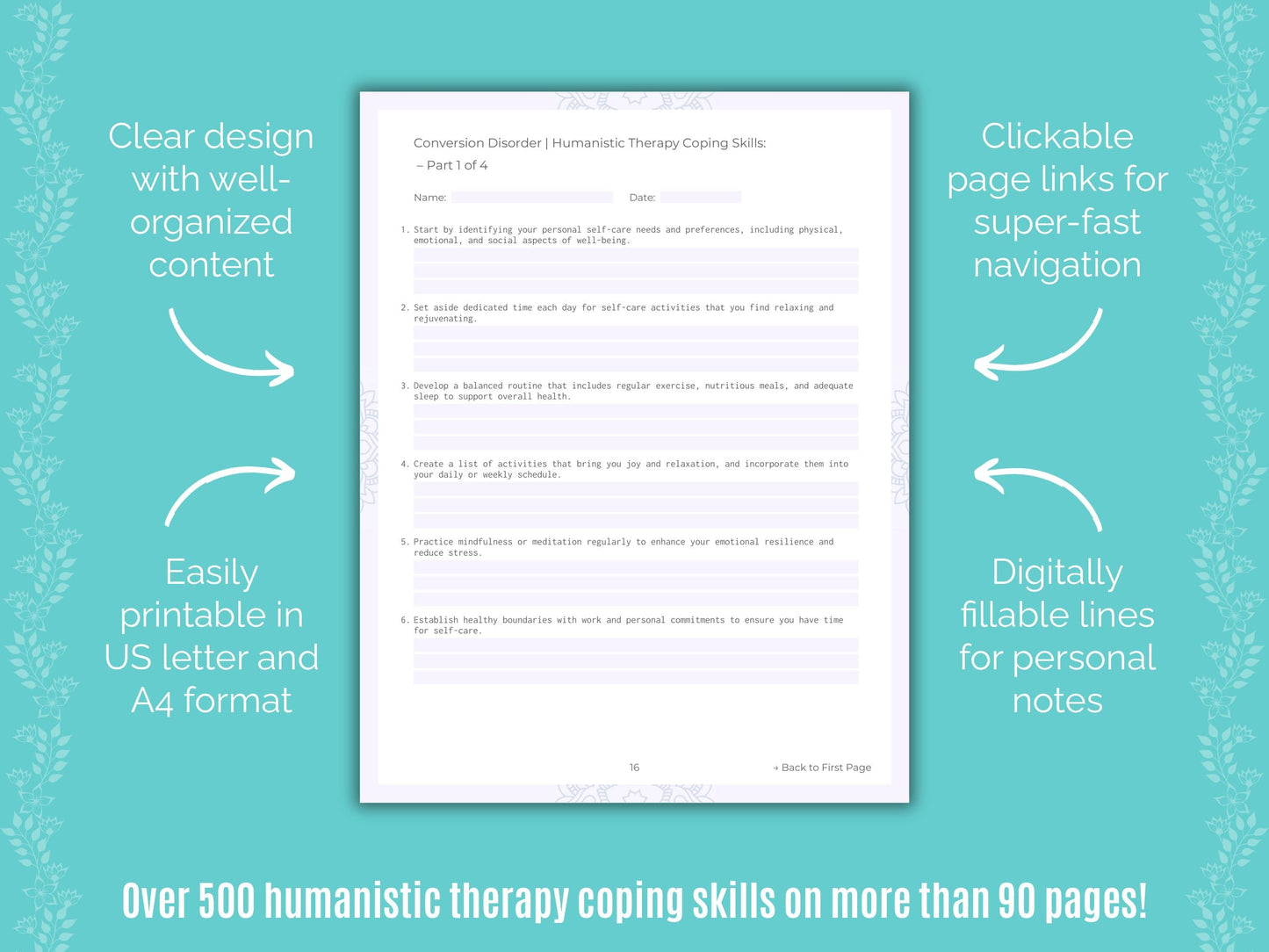 Conversion Disorder Humanistic Therapy Counseling Templates