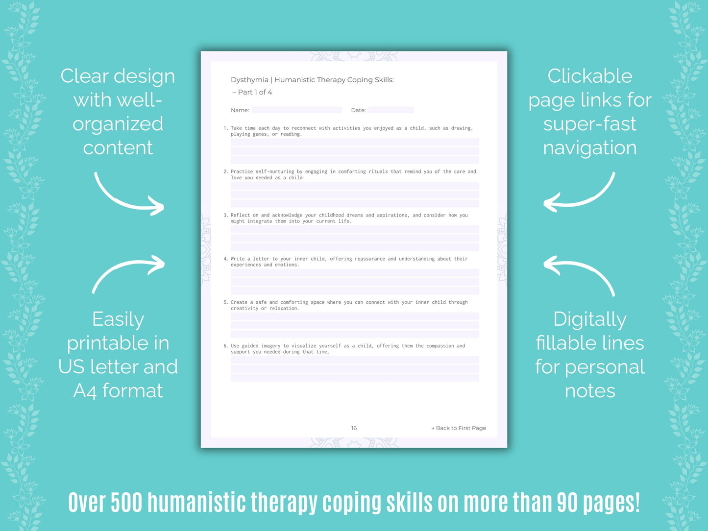 Dysthymia Humanistic Therapy Counseling Templates