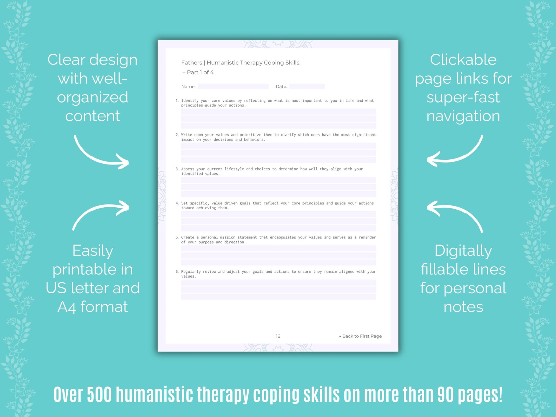 Fathers Humanistic Therapy Counseling Templates