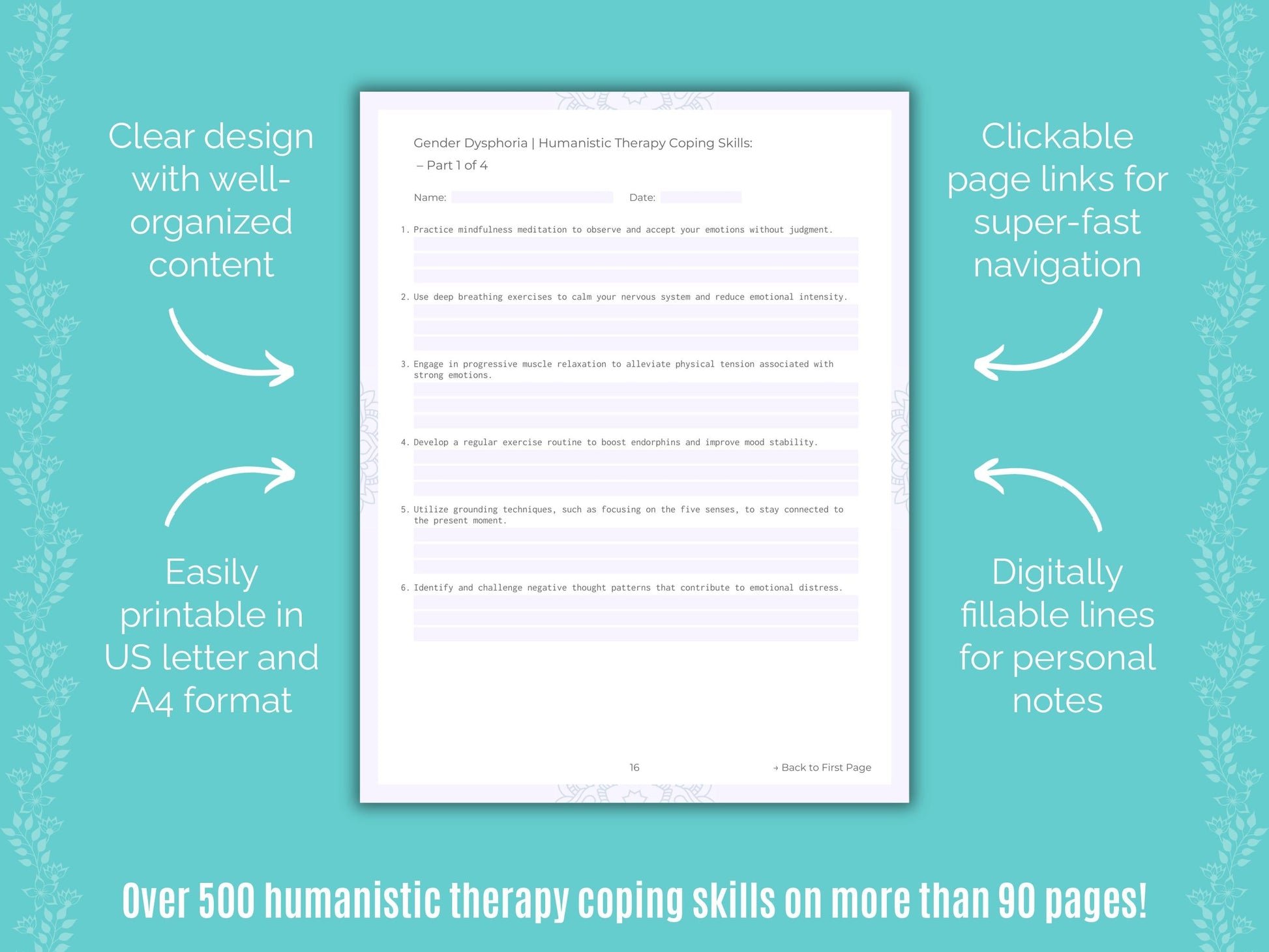 Gender Dysphoria Humanistic Therapy Counseling Templates