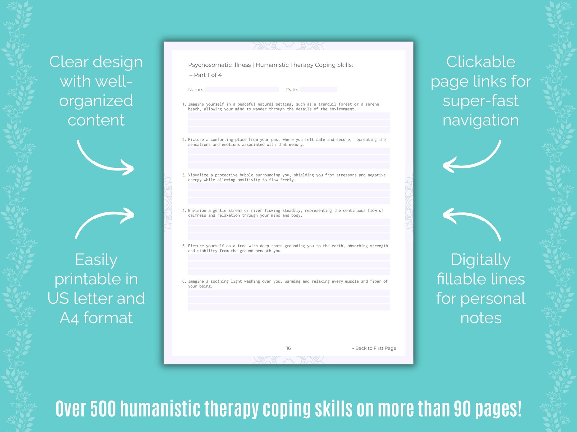 Psychosomatic Illness Humanistic Therapy Counseling Templates