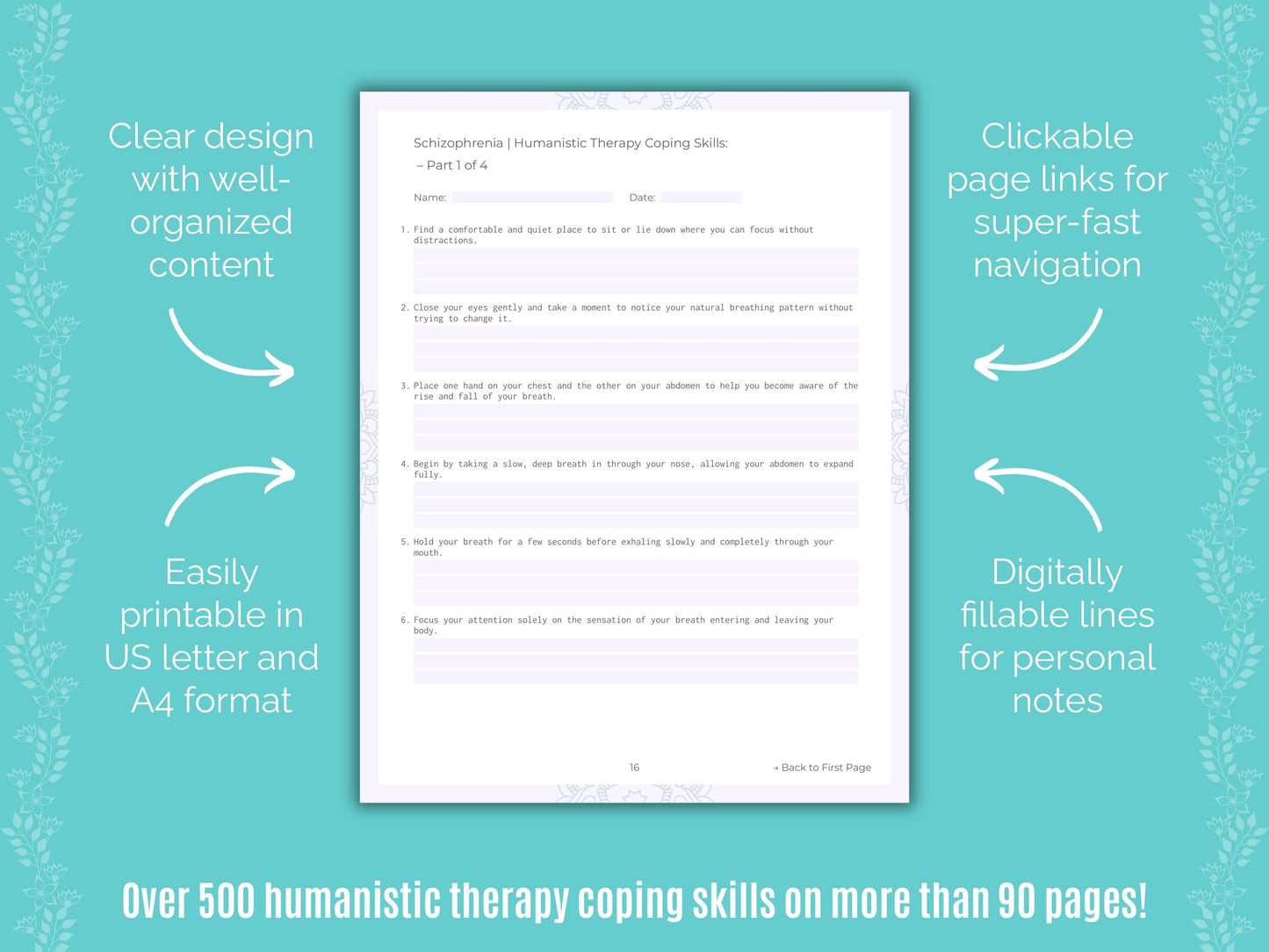 Schizophrenia Humanistic Therapy Counseling Templates