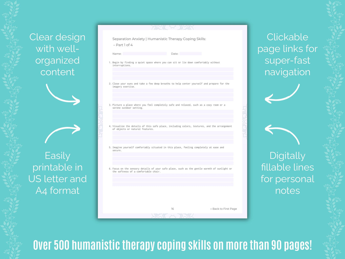 Separation Anxiety Humanistic Therapy Counseling Templates