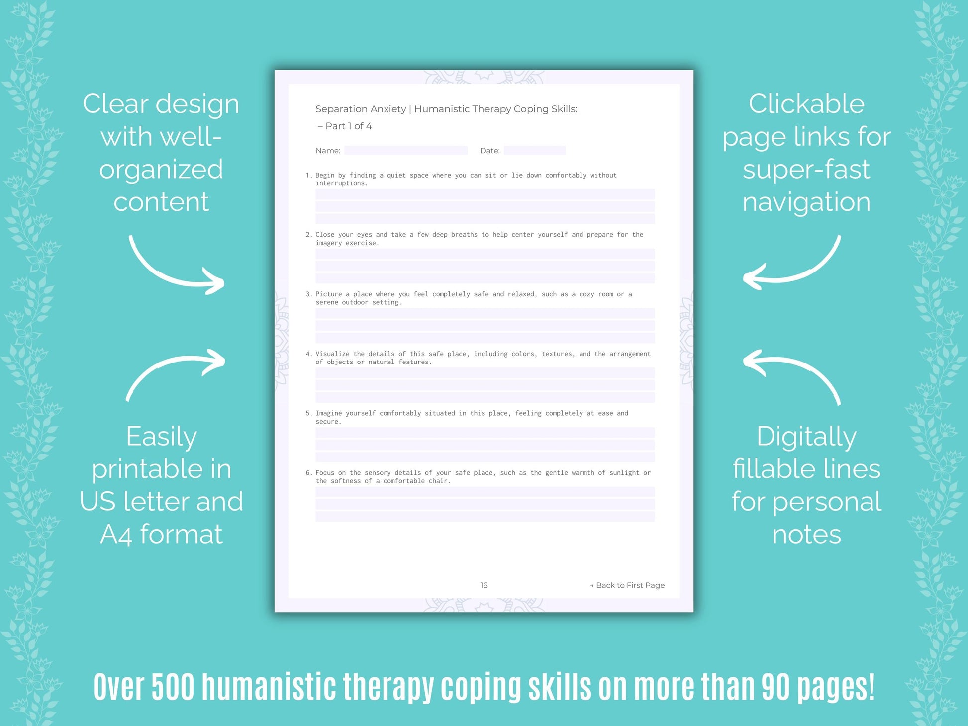 Separation Anxiety Humanistic Therapy Counseling Templates