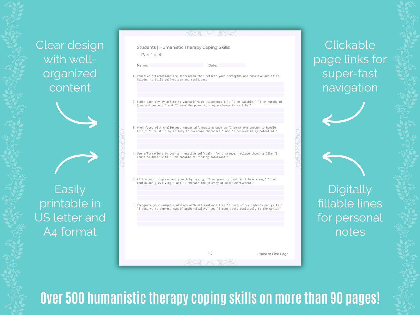 Students Humanistic Therapy Counseling Templates