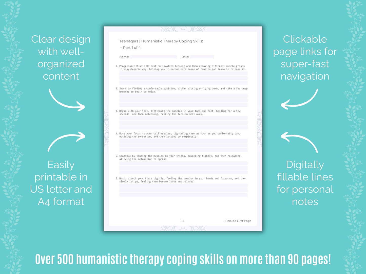 Teenagers Humanistic Therapy Counseling Templates