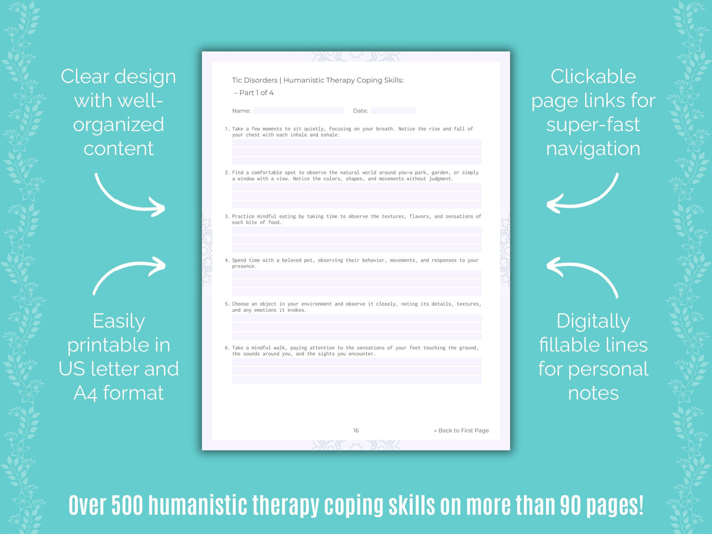 Tic Disorders Humanistic Therapy Counseling Templates