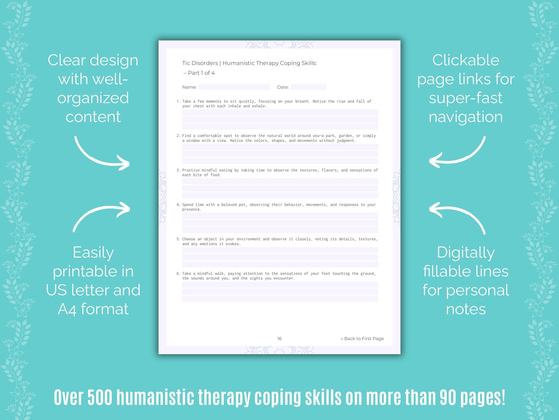 Tic Disorders Humanistic Therapy Counseling Templates