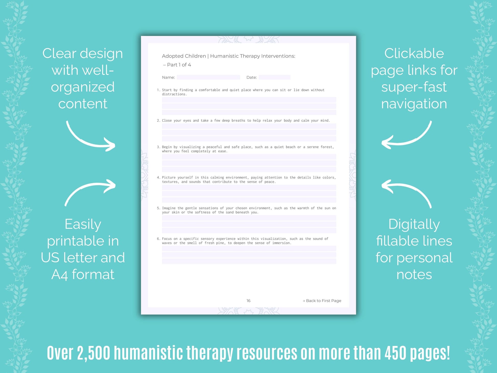 Adopted Children Humanistic Therapy Counseling Templates