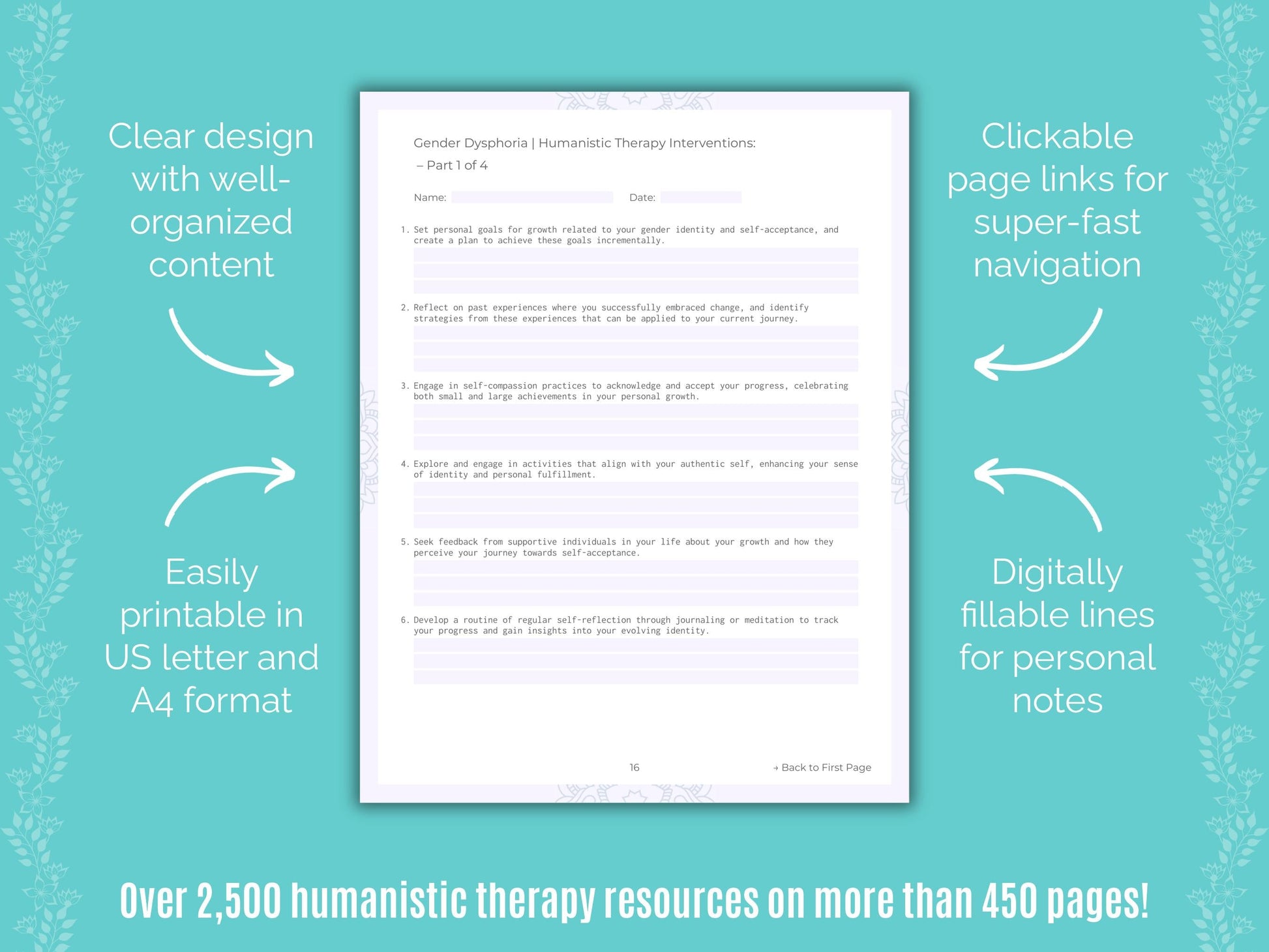 Gender Dysphoria Humanistic Therapy Counseling Templates