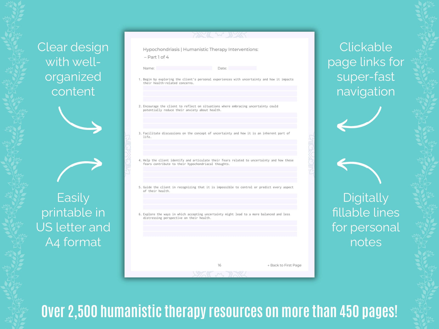 Hypochondriasis Humanistic Therapy Counseling Templates