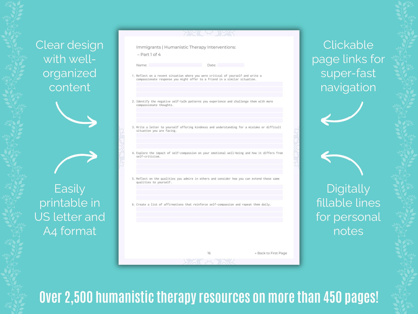 Immigrants Humanistic Therapy Counseling Templates