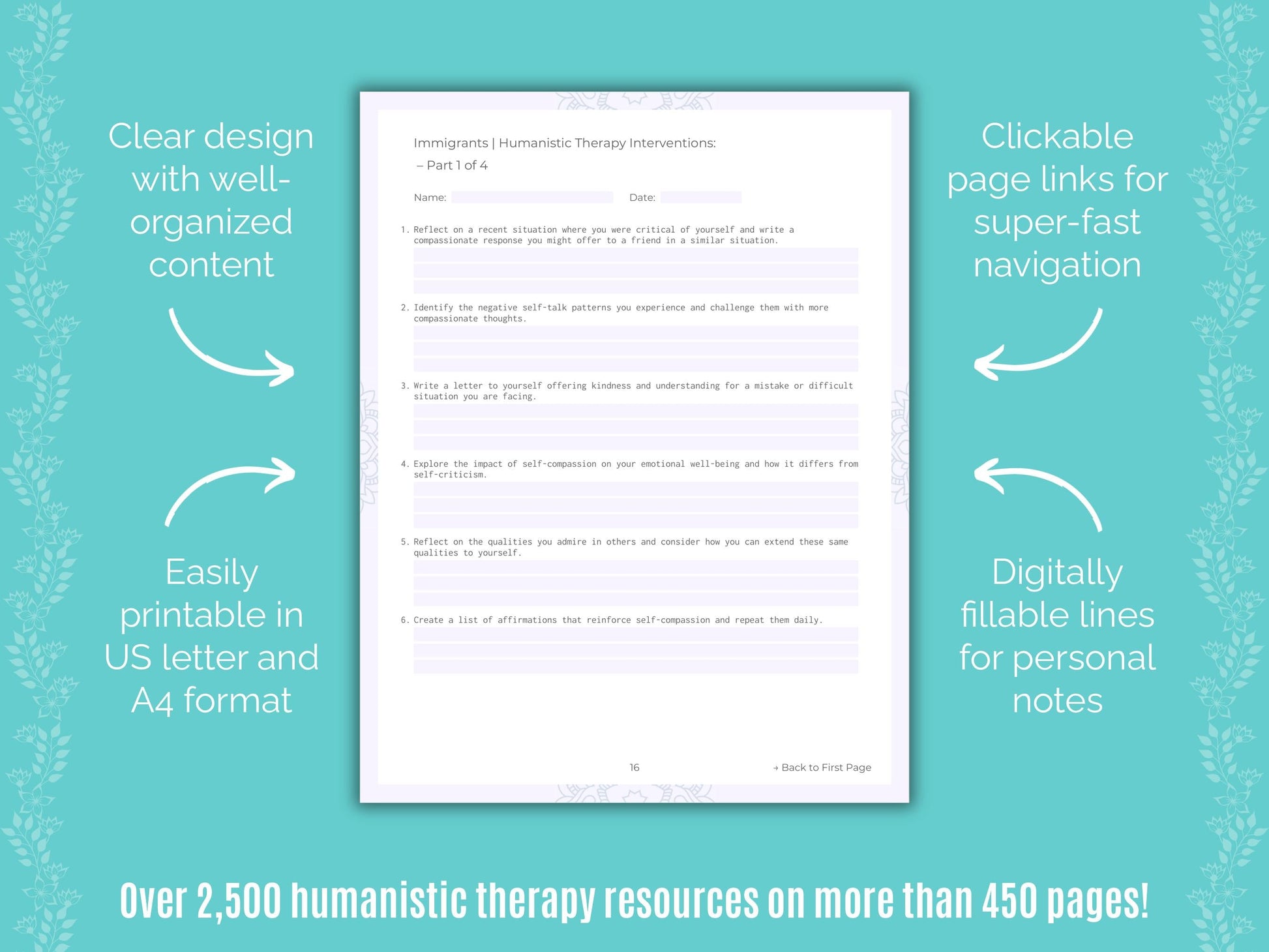 Immigrants Humanistic Therapy Counseling Templates