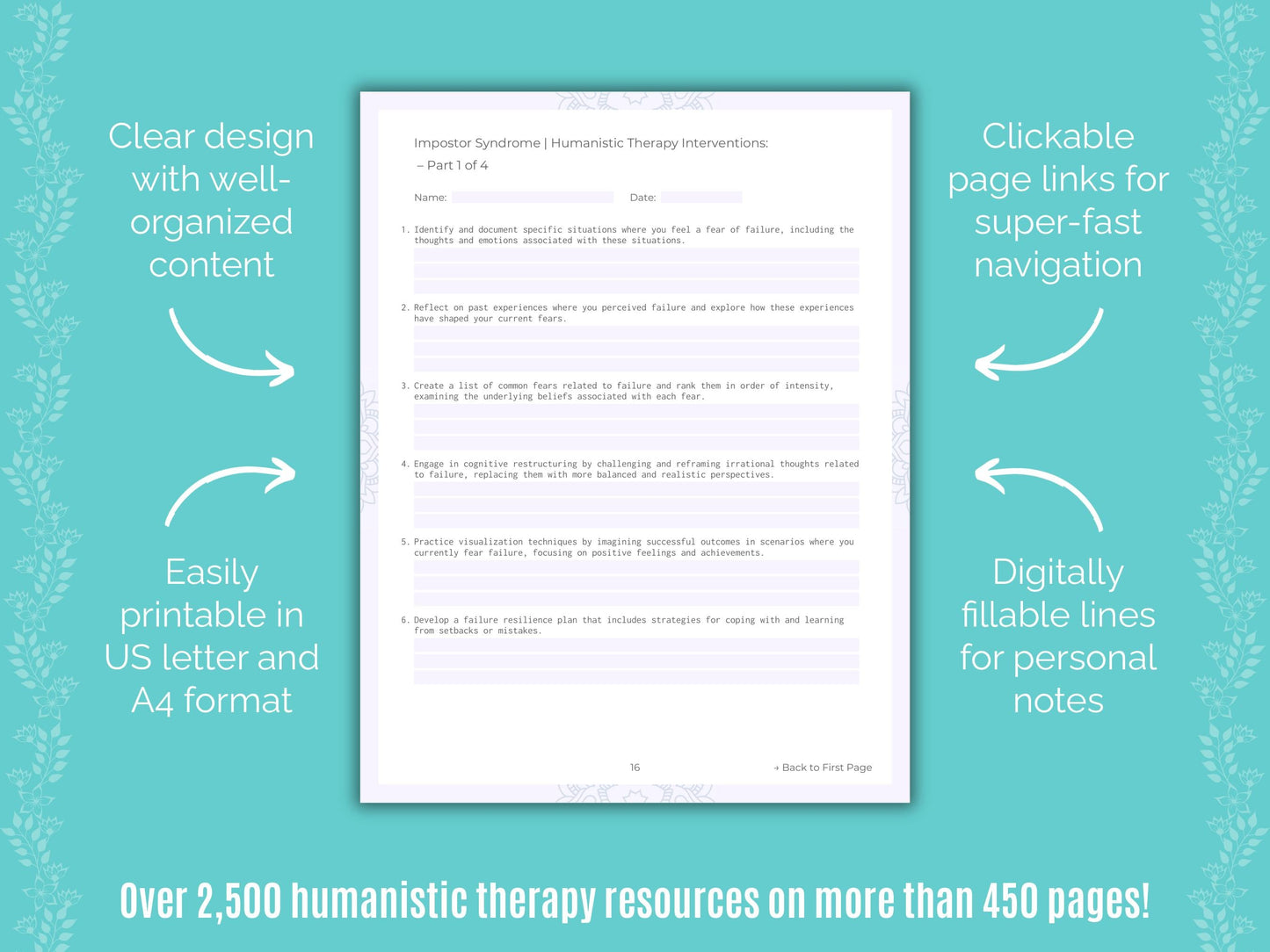 Impostor Syndrome Humanistic Therapy Counseling Templates