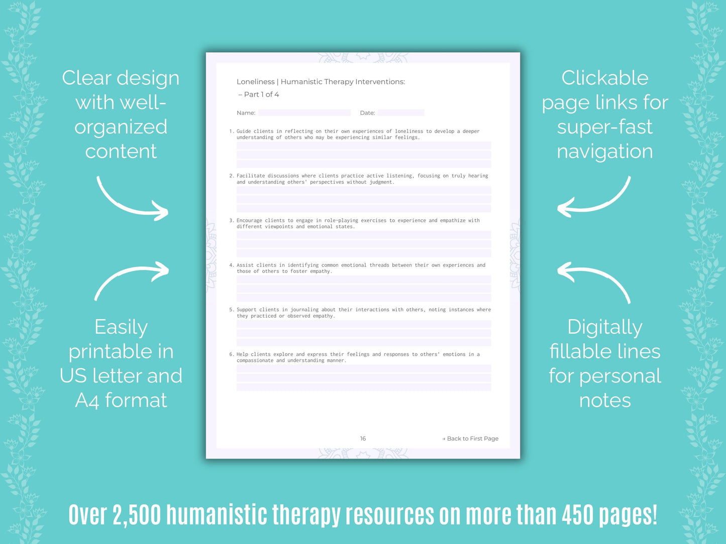 Loneliness Humanistic Therapy Counseling Templates