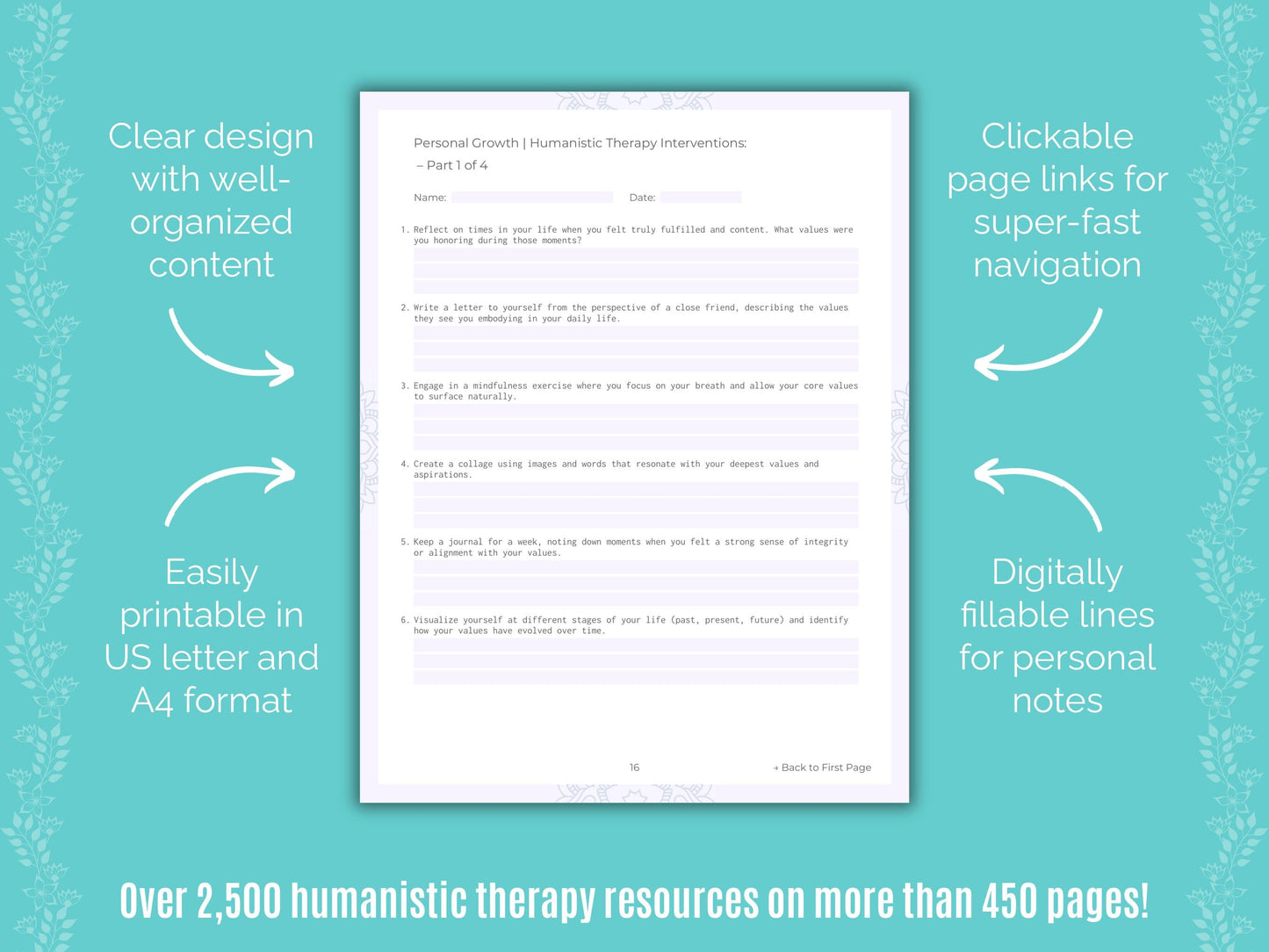 Personal Growth Humanistic Therapy Counseling Templates