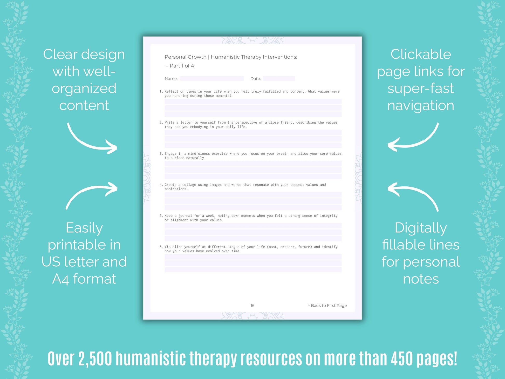 Personal Growth Humanistic Therapy Counseling Templates