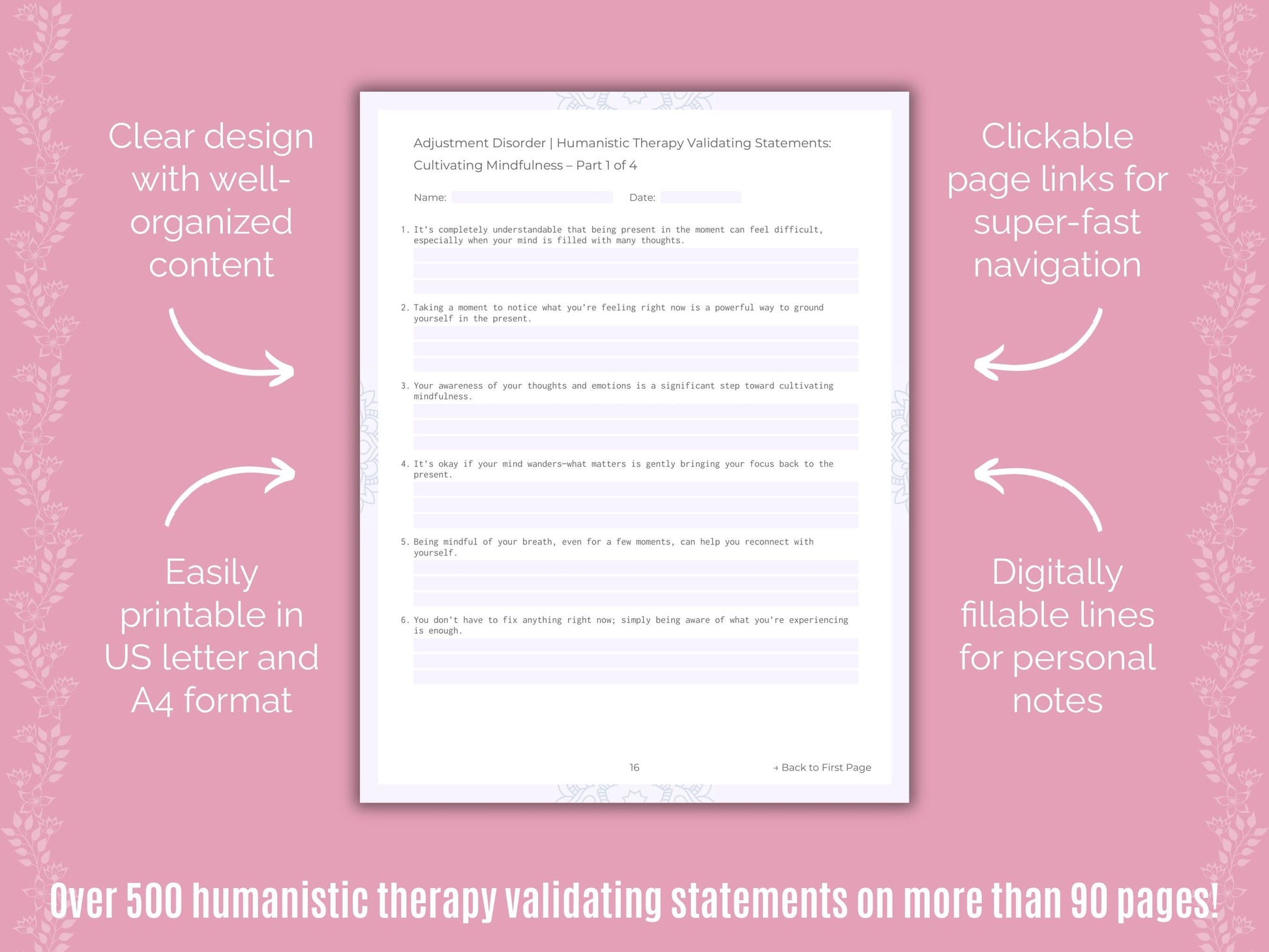 Adjustment Disorder Humanistic Therapy Counseling Templates