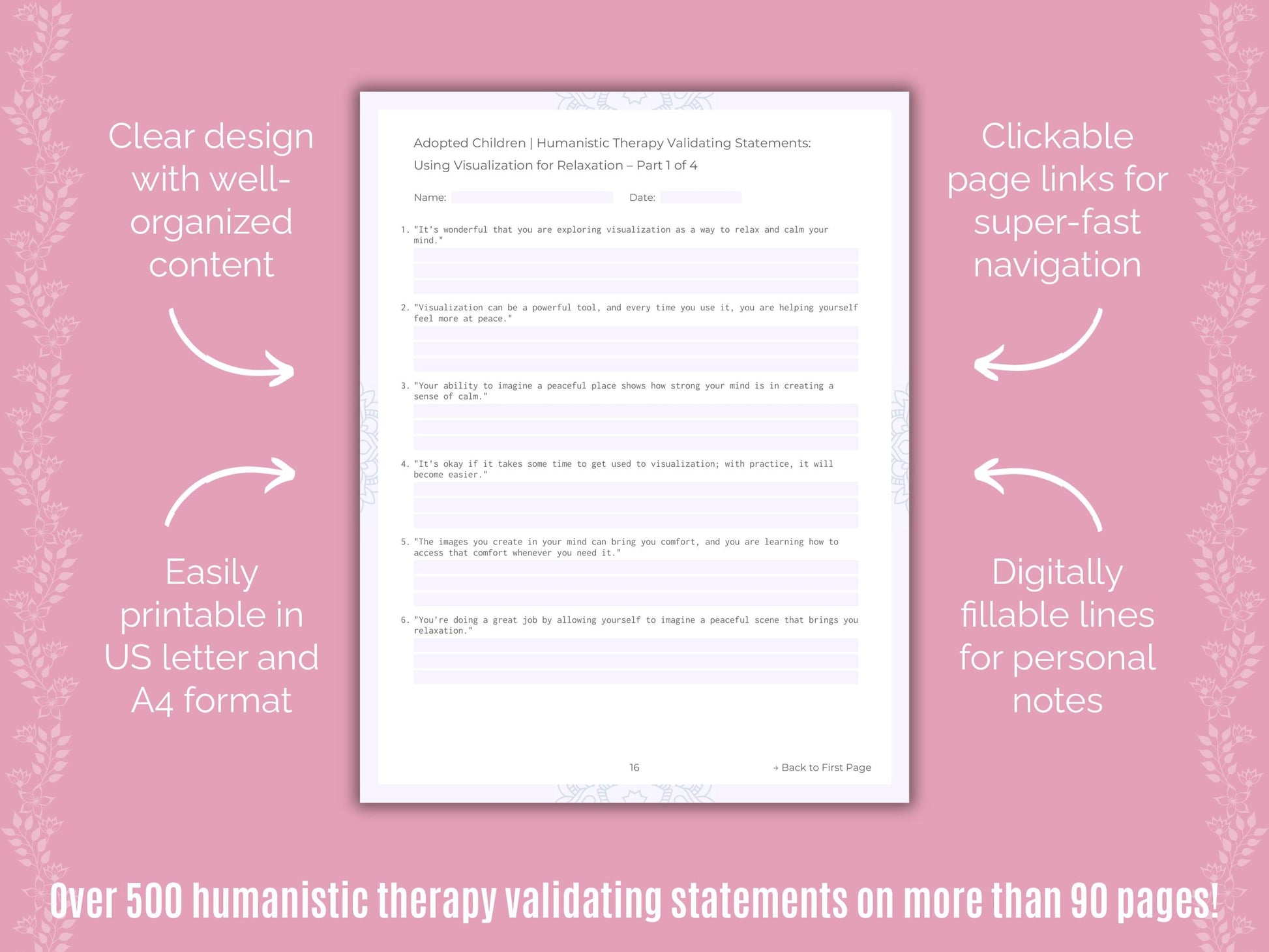 Adopted Children Humanistic Therapy Counseling Templates