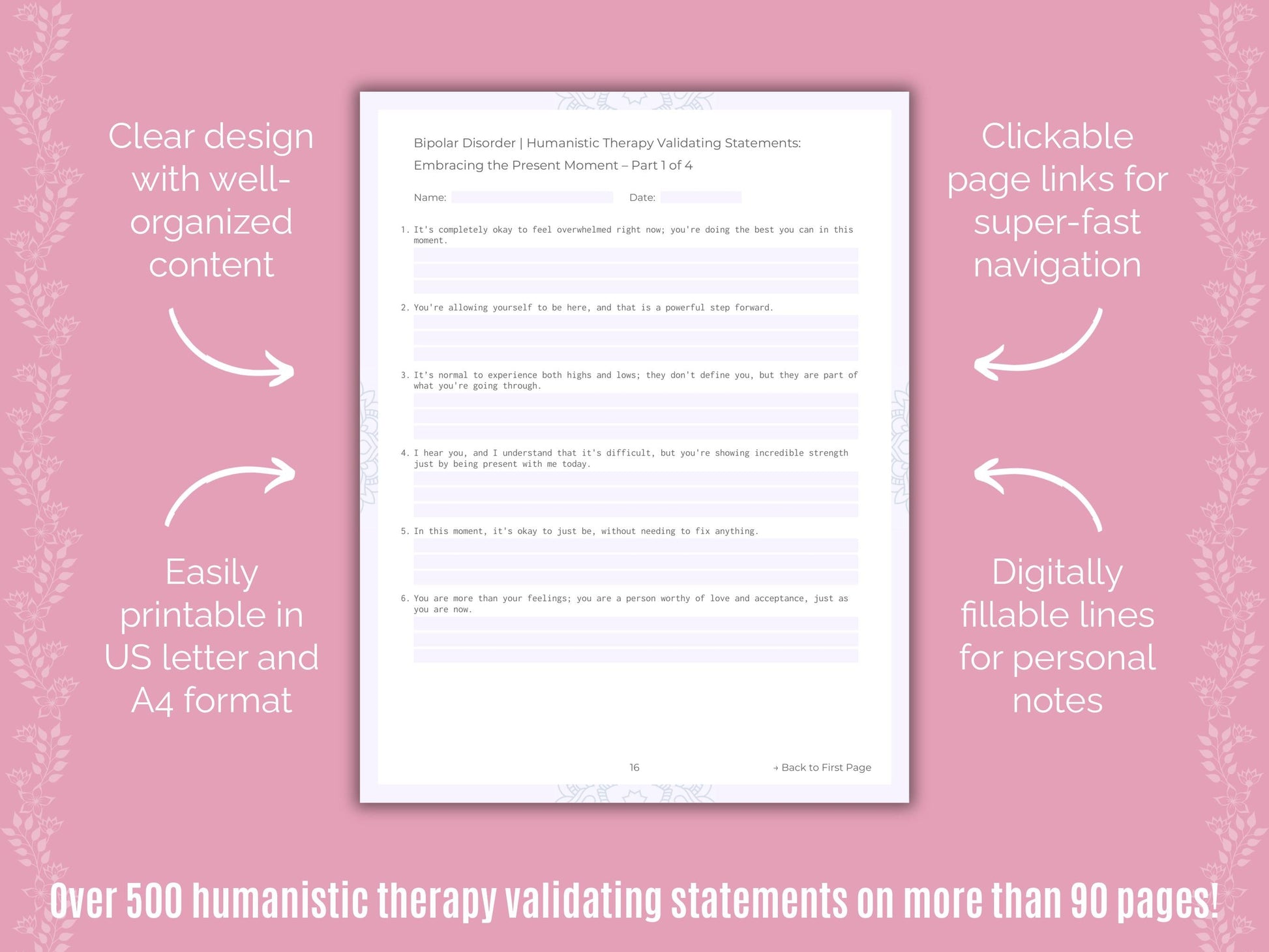Bipolar Disorder Humanistic Therapy Counseling Templates