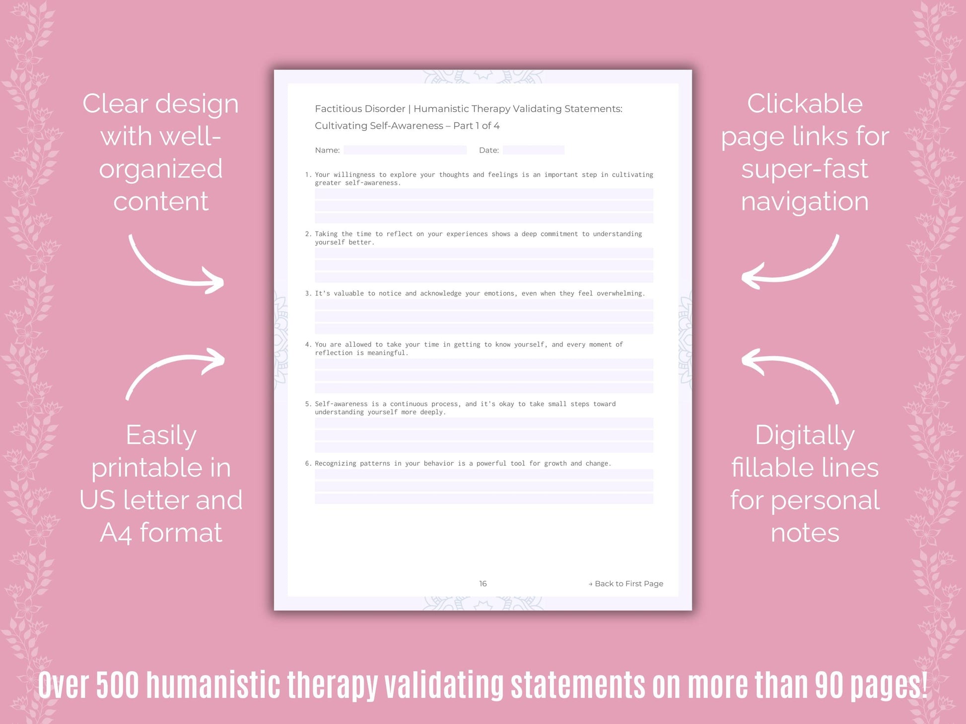 Factitious Disorder Humanistic Therapy Counseling Templates