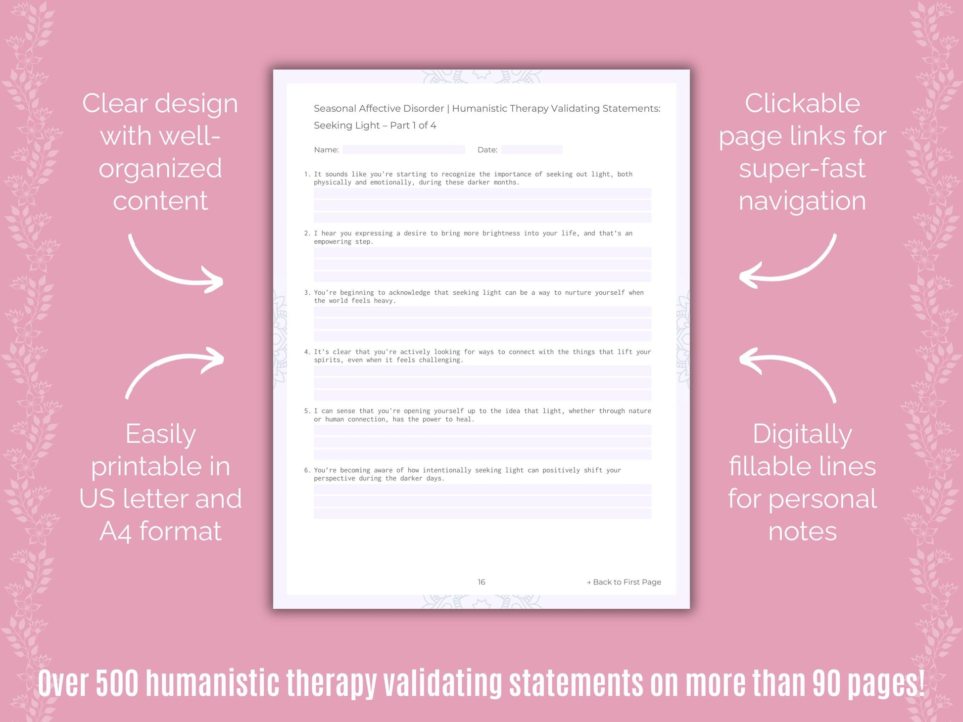 Seasonal Affective Disorder Humanistic Therapy Counseling Templates