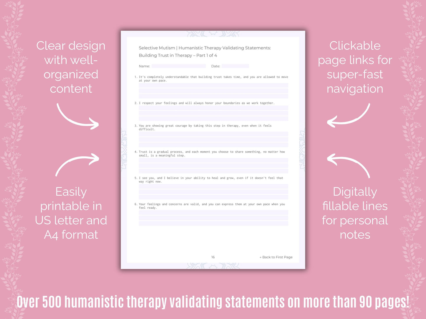 Selective Mutism Humanistic Therapy Counseling Templates