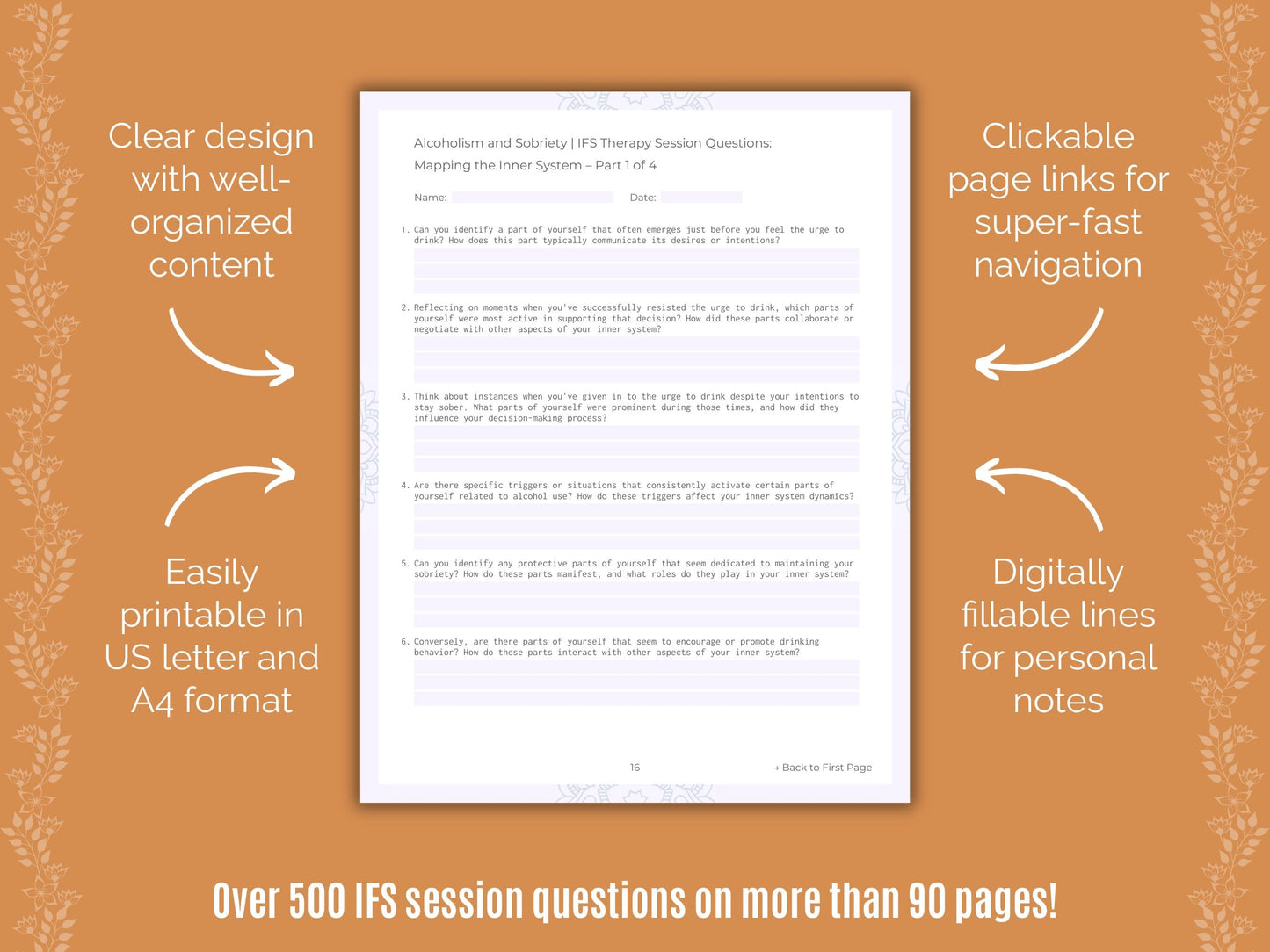 Alcoholism and Sobriety Internal Family Systems (IFS) Counseling Templates