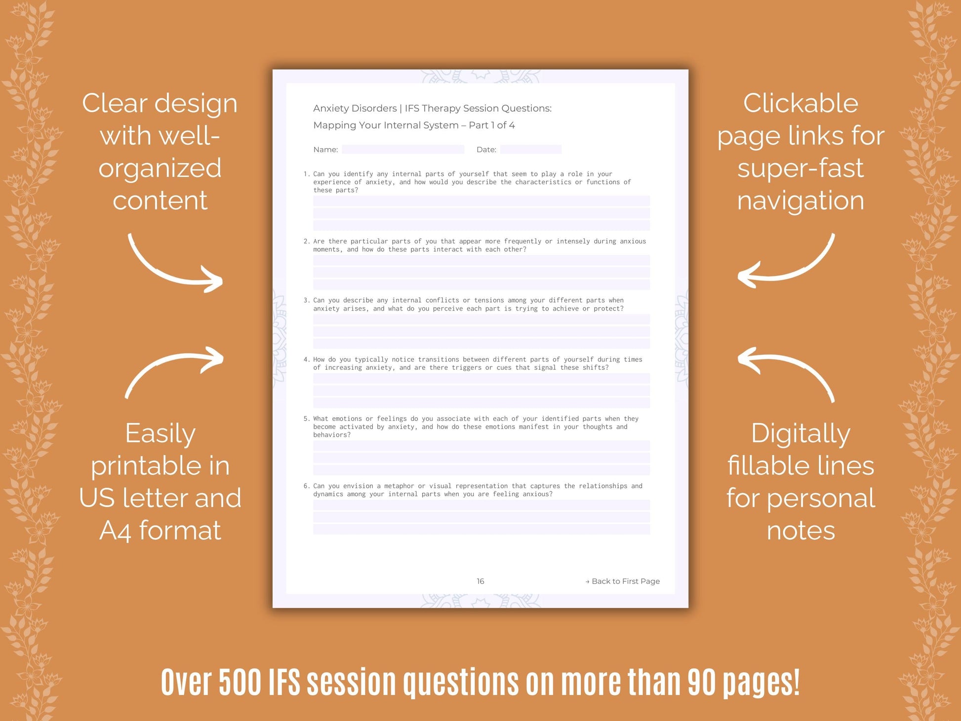 Anxiety Disorders Internal Family Systems (IFS) Counseling Templates