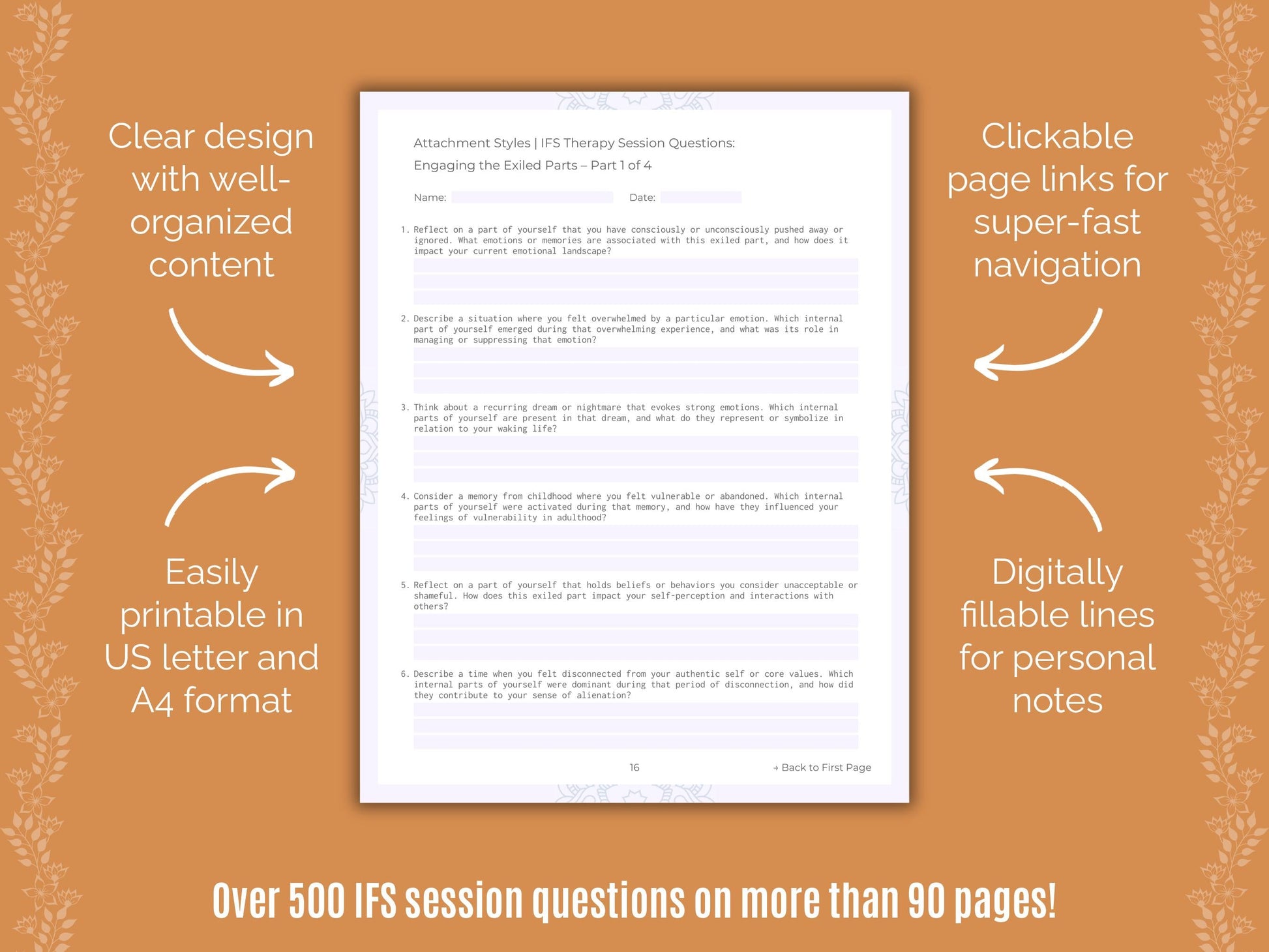 Attachment Styles Internal Family Systems (IFS) Counseling Templates