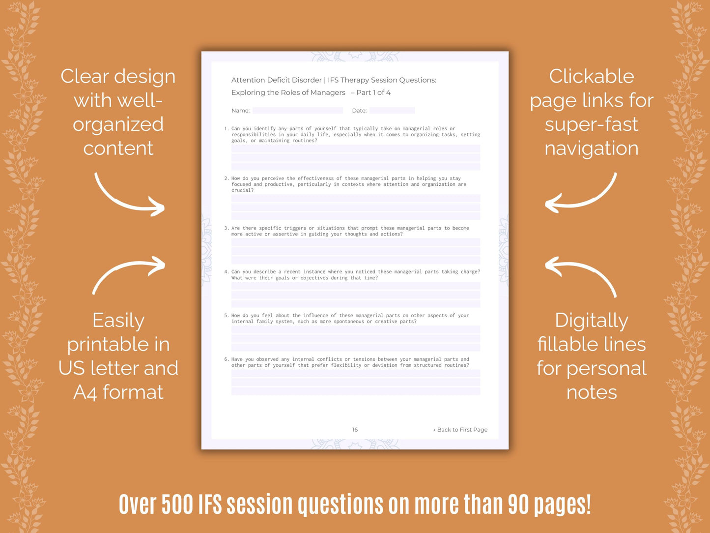 Attention Deficit Disorder (ADD) Internal Family Systems (IFS) Counseling Templates