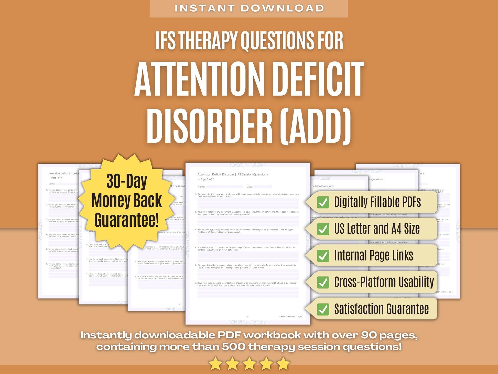 Attention Deficit Disorder (ADD) Internal Family Systems (IFS) Psychology Workbooks