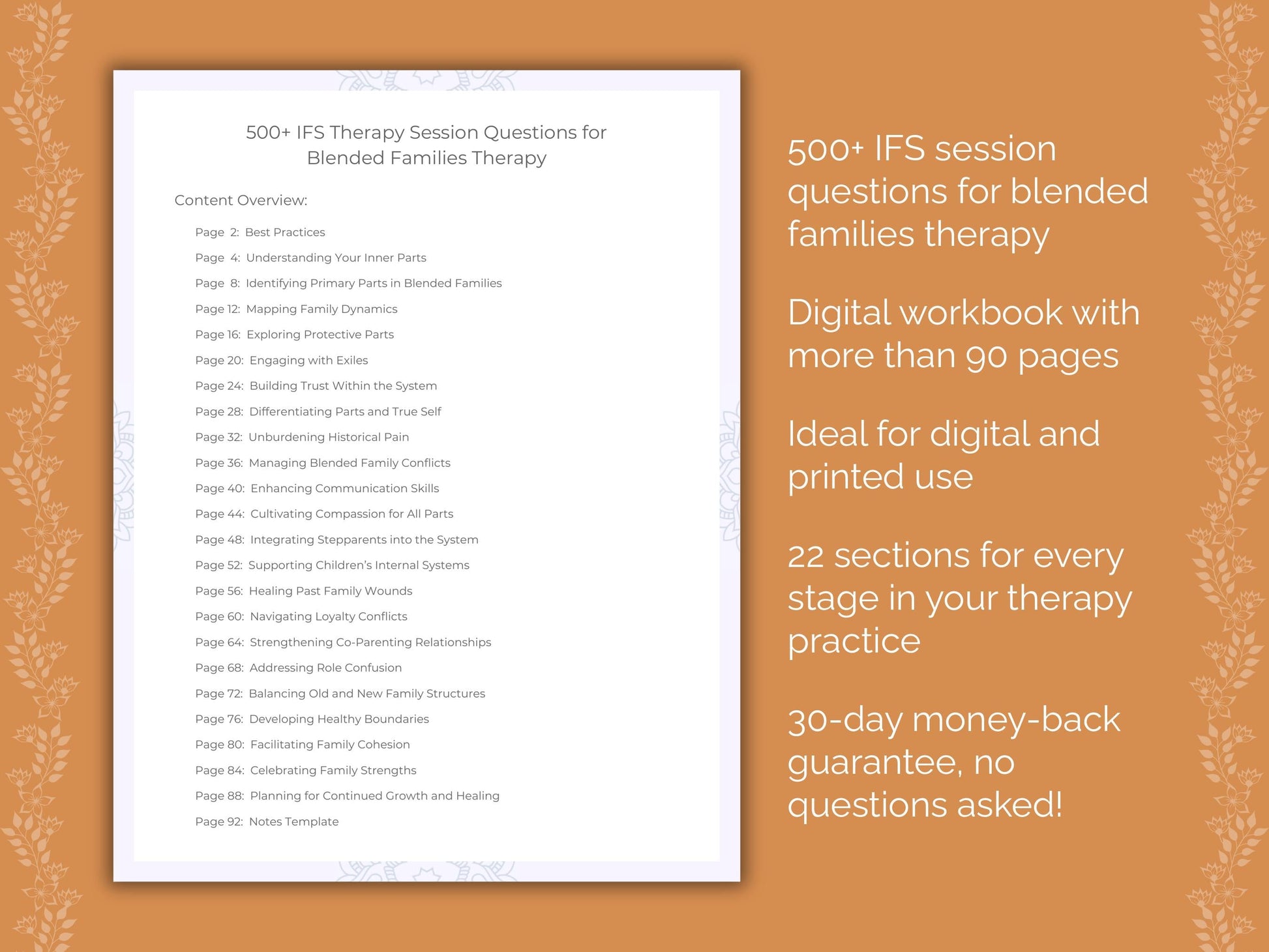 Blended Families Internal Family Systems (IFS) Therapist Worksheets