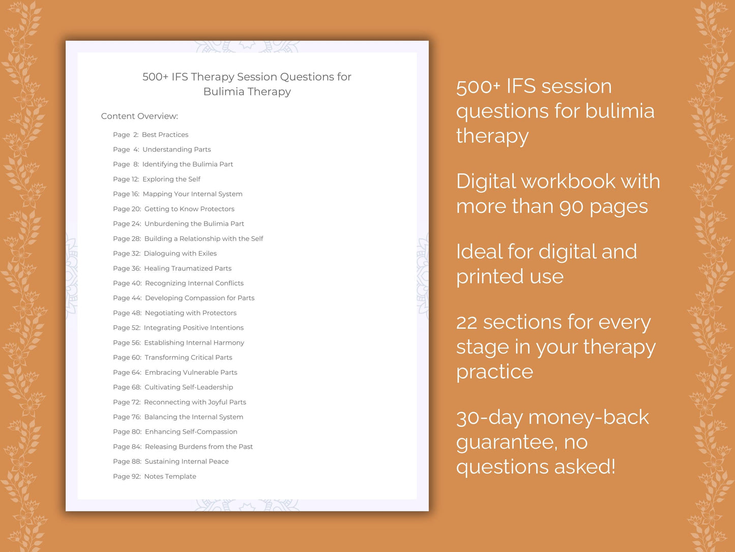 Bulimia Internal Family Systems (IFS) Therapist Worksheets