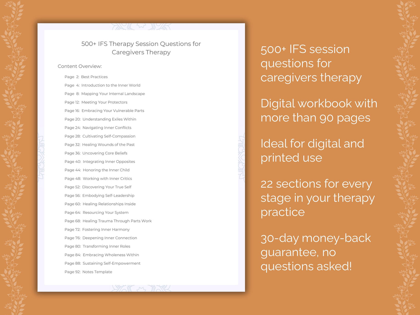 Caregivers Internal Family Systems (IFS) Therapist Worksheets