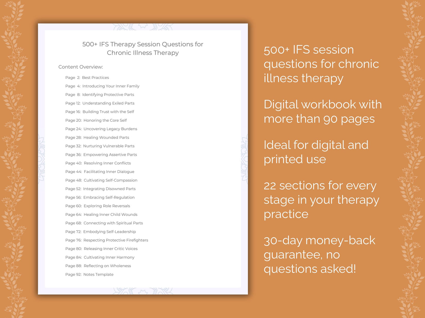 Chronic Illness Internal Family Systems (IFS) Therapist Worksheets