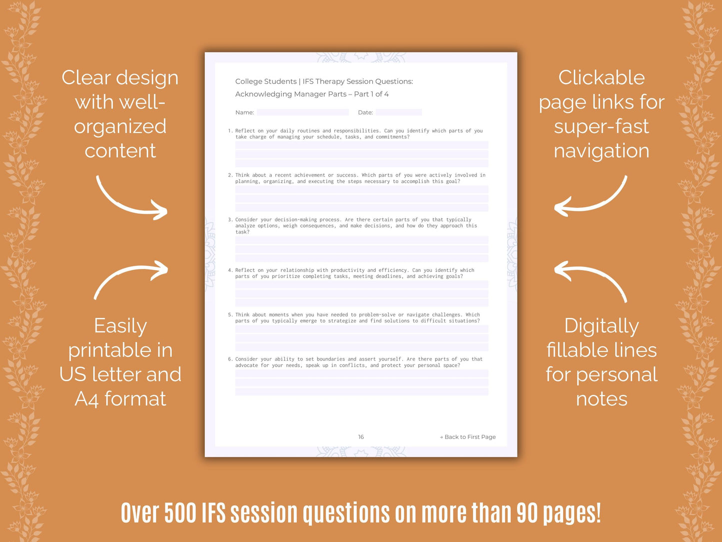 College Students Internal Family Systems (IFS) Counseling Templates