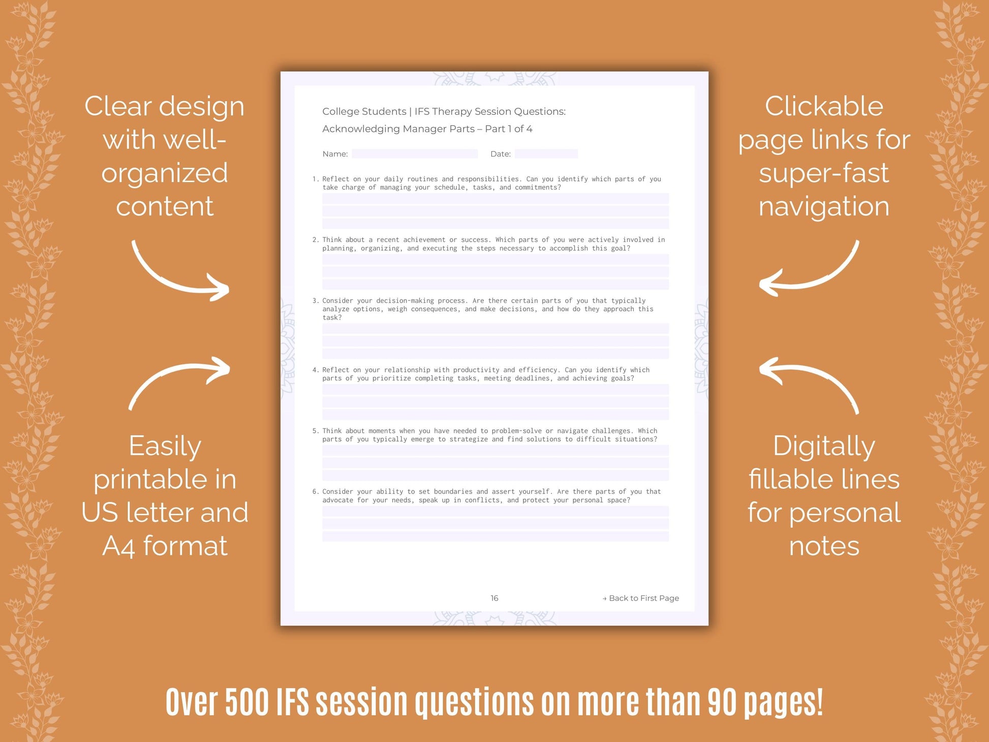 College Students Internal Family Systems (IFS) Counseling Templates