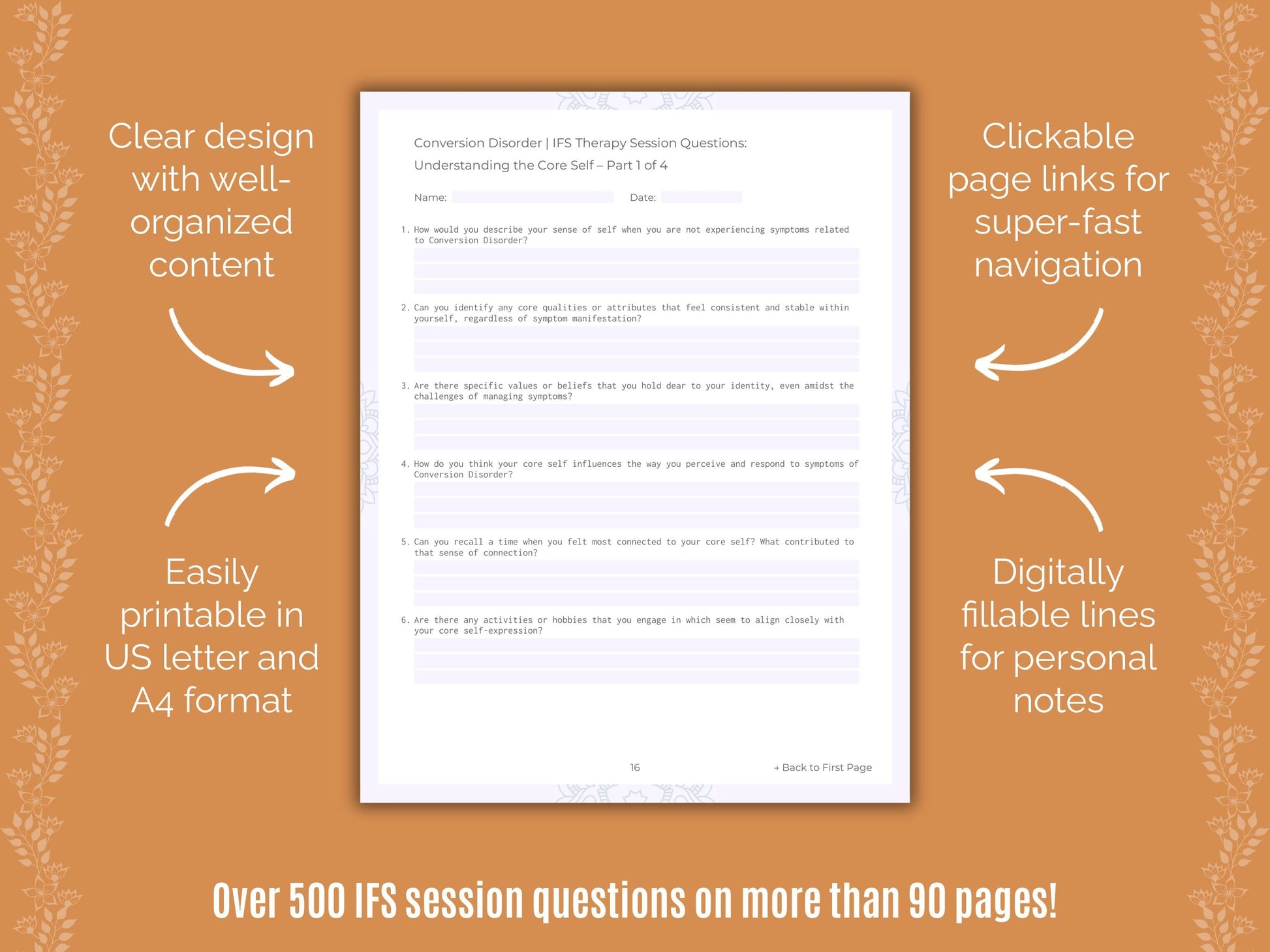 Conversion Disorder Internal Family Systems (IFS) Counseling Templates