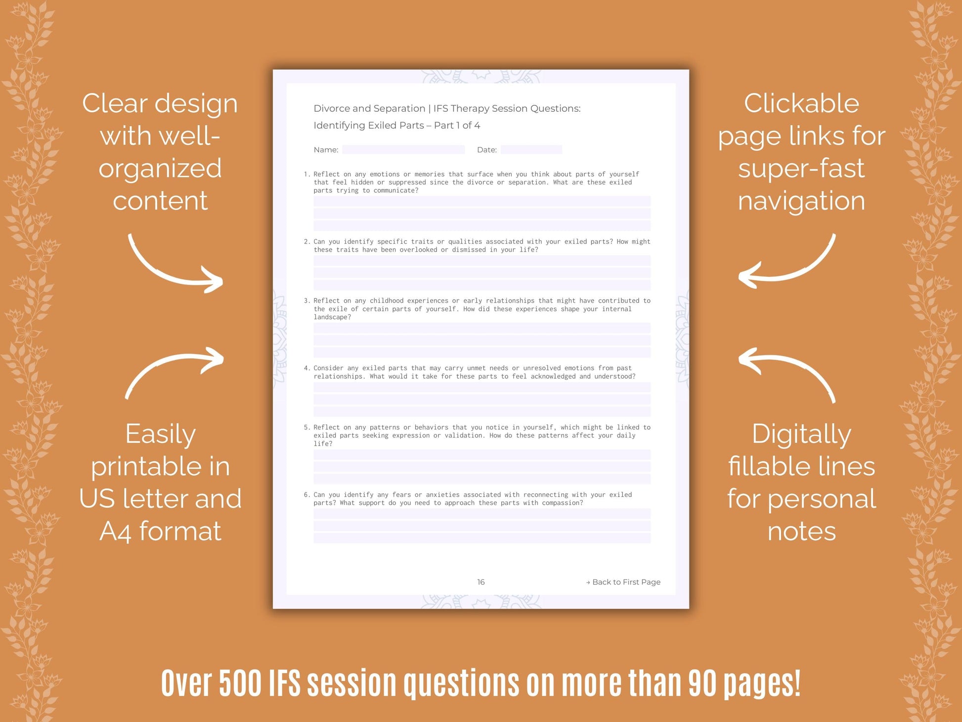 Divorce and Separation Internal Family Systems (IFS) Counseling Templates