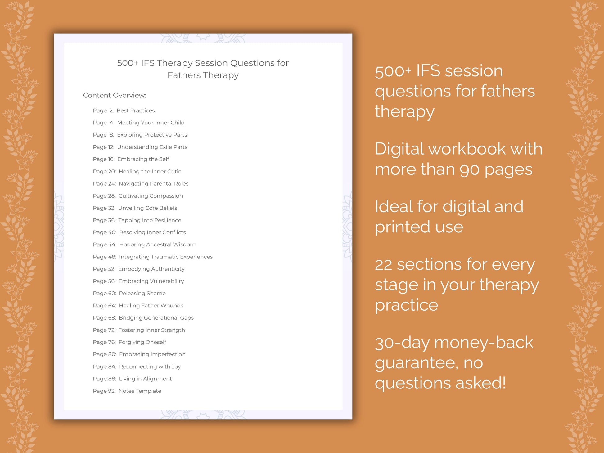 Fathers Internal Family Systems (IFS) Therapist Worksheets