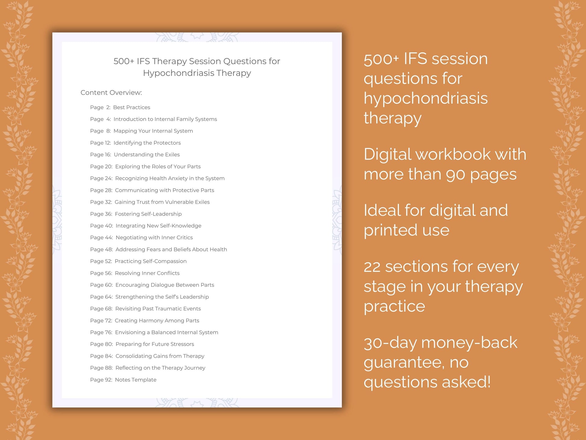 Hypochondriasis Internal Family Systems (IFS) Therapist Worksheets