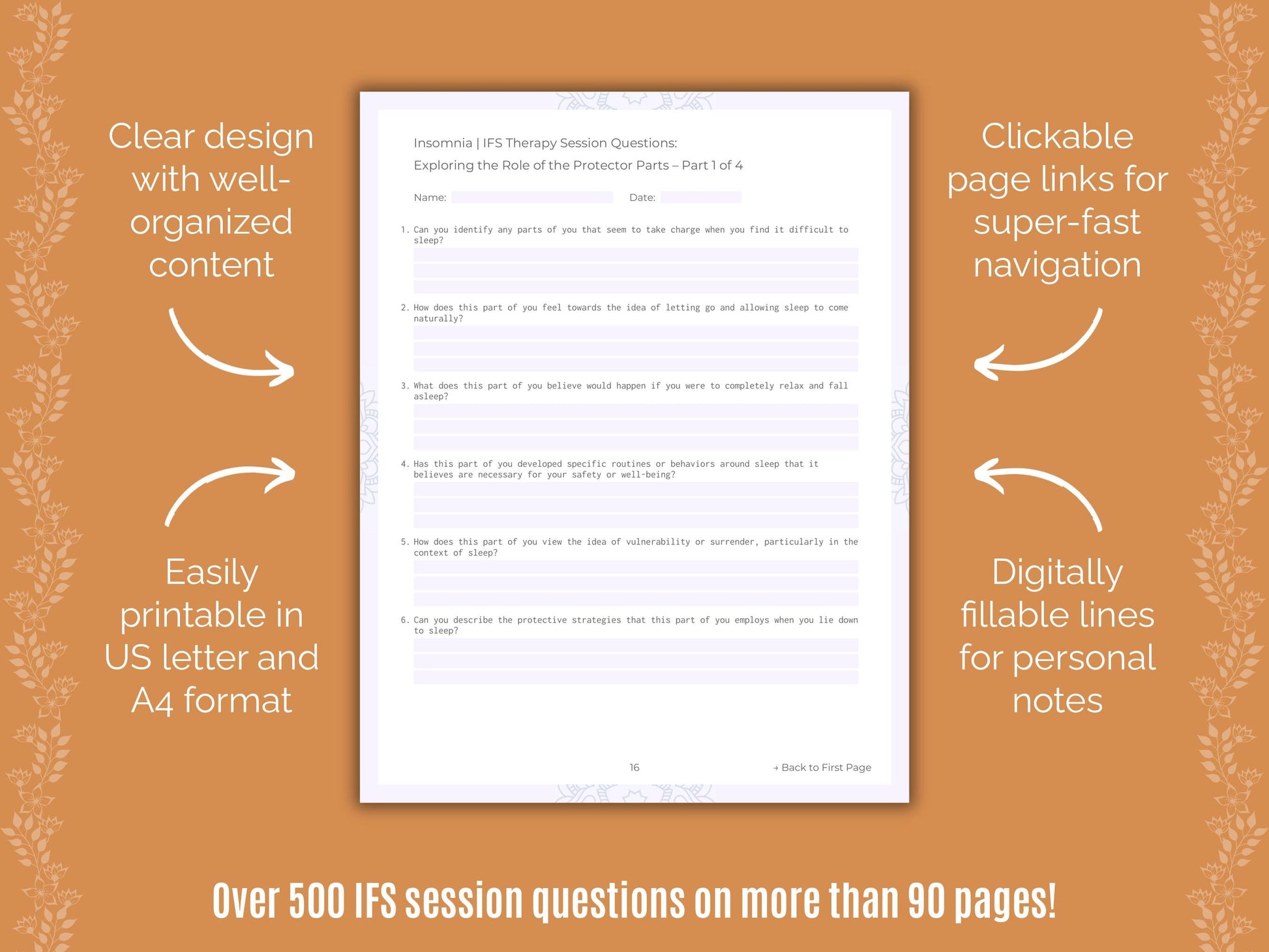 Insomnia Internal Family Systems (IFS) Counseling Templates