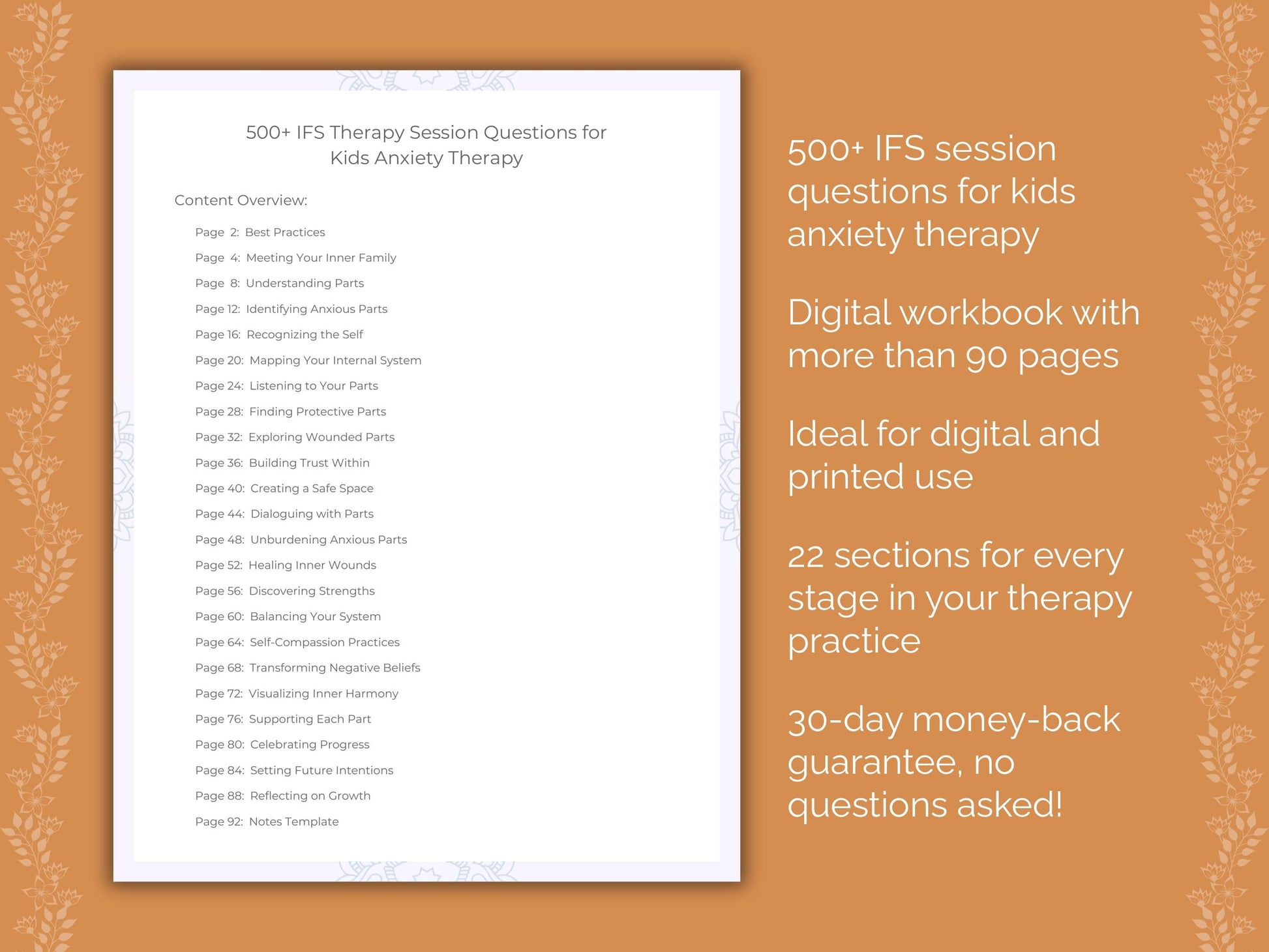 Kids Anxiety Internal Family Systems (IFS) Therapist Worksheets