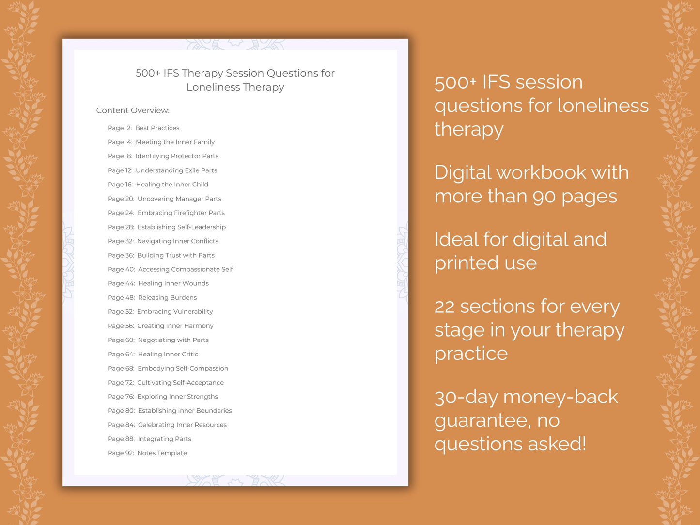 Loneliness Internal Family Systems (IFS) Therapist Worksheets