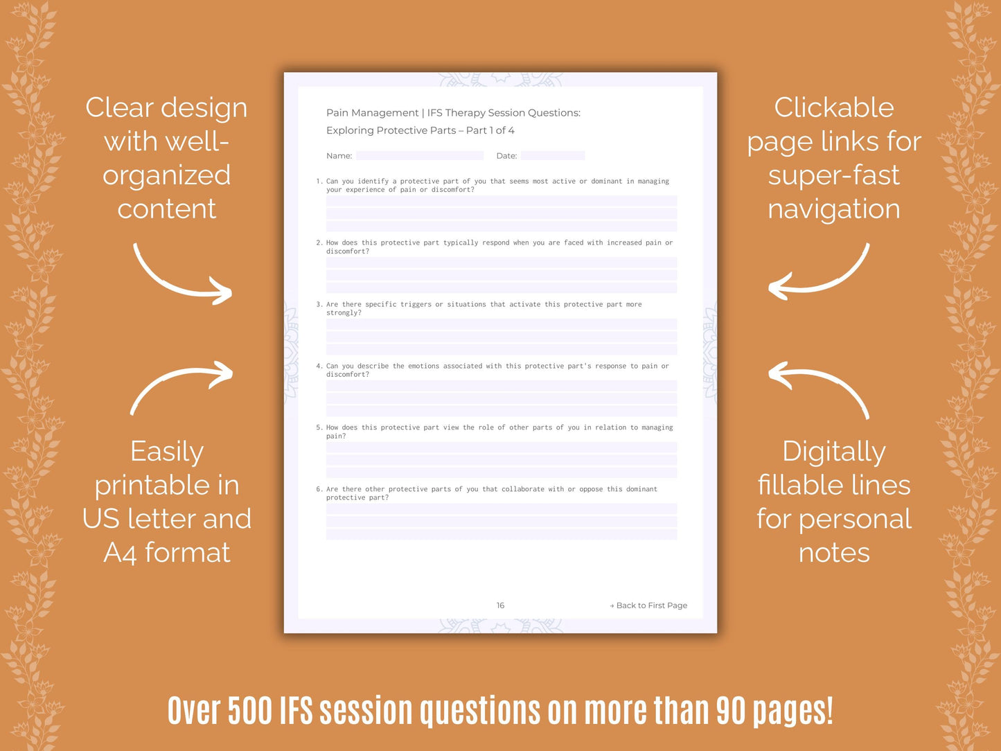 Pain Management Internal Family Systems (IFS) Counseling Templates