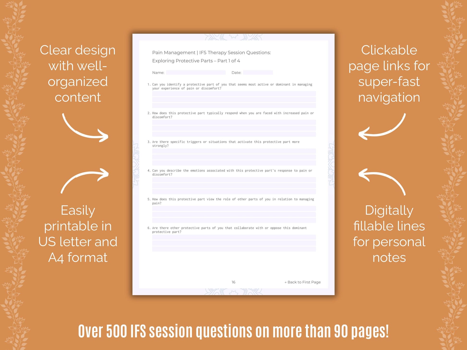 Pain Management Internal Family Systems (IFS) Counseling Templates